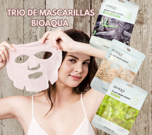 MASCARILLAS BIOAQUA :TRES FORMULAS , TRES BENEFICIOS , UN SOLO TRIO